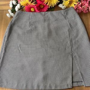 VINTAGE 90s casual corner & co. a-line houndstooth skirt size 14 navy white